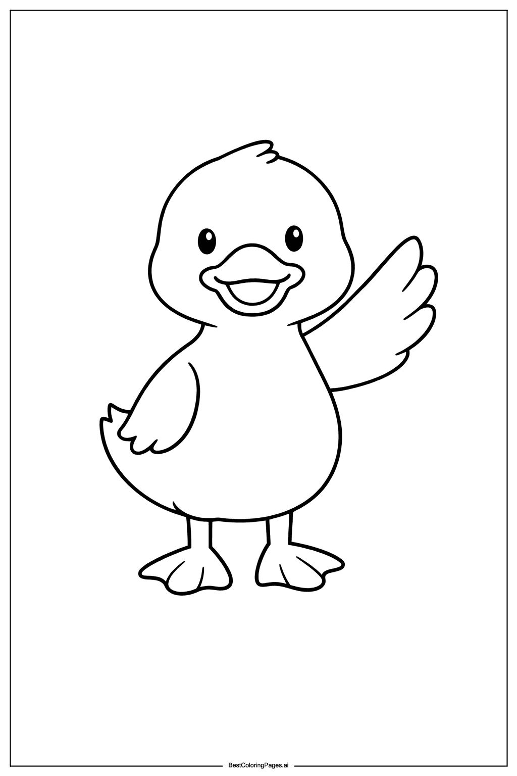 duck waving Coloring Page