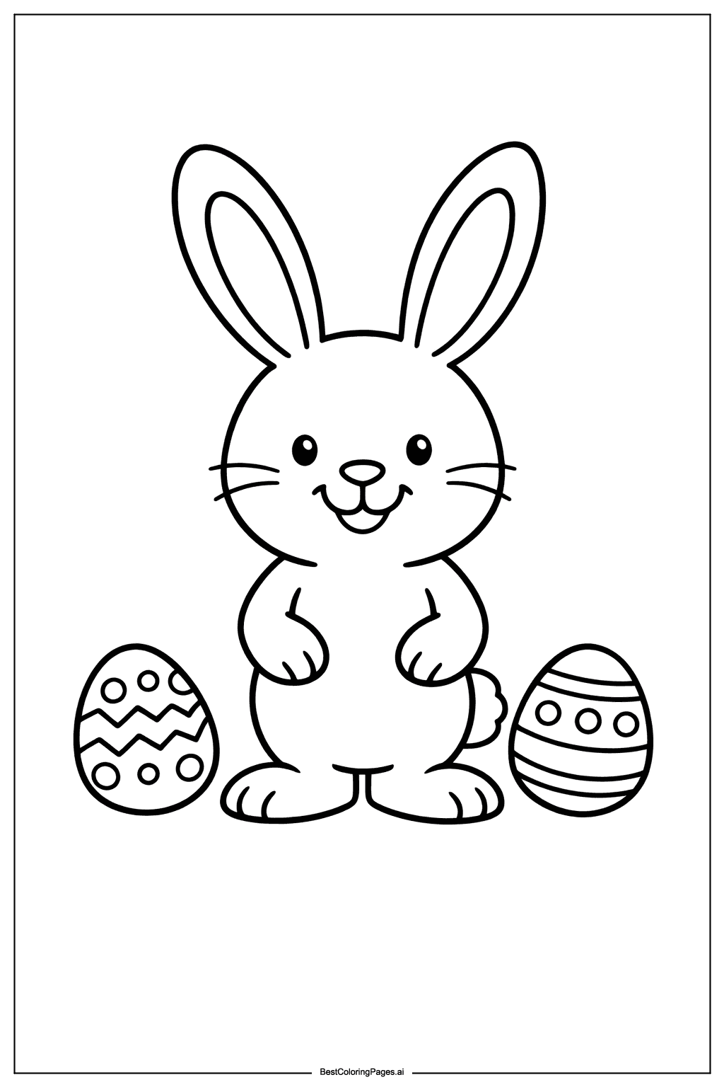 Easter bunny smiling Coloring Page
