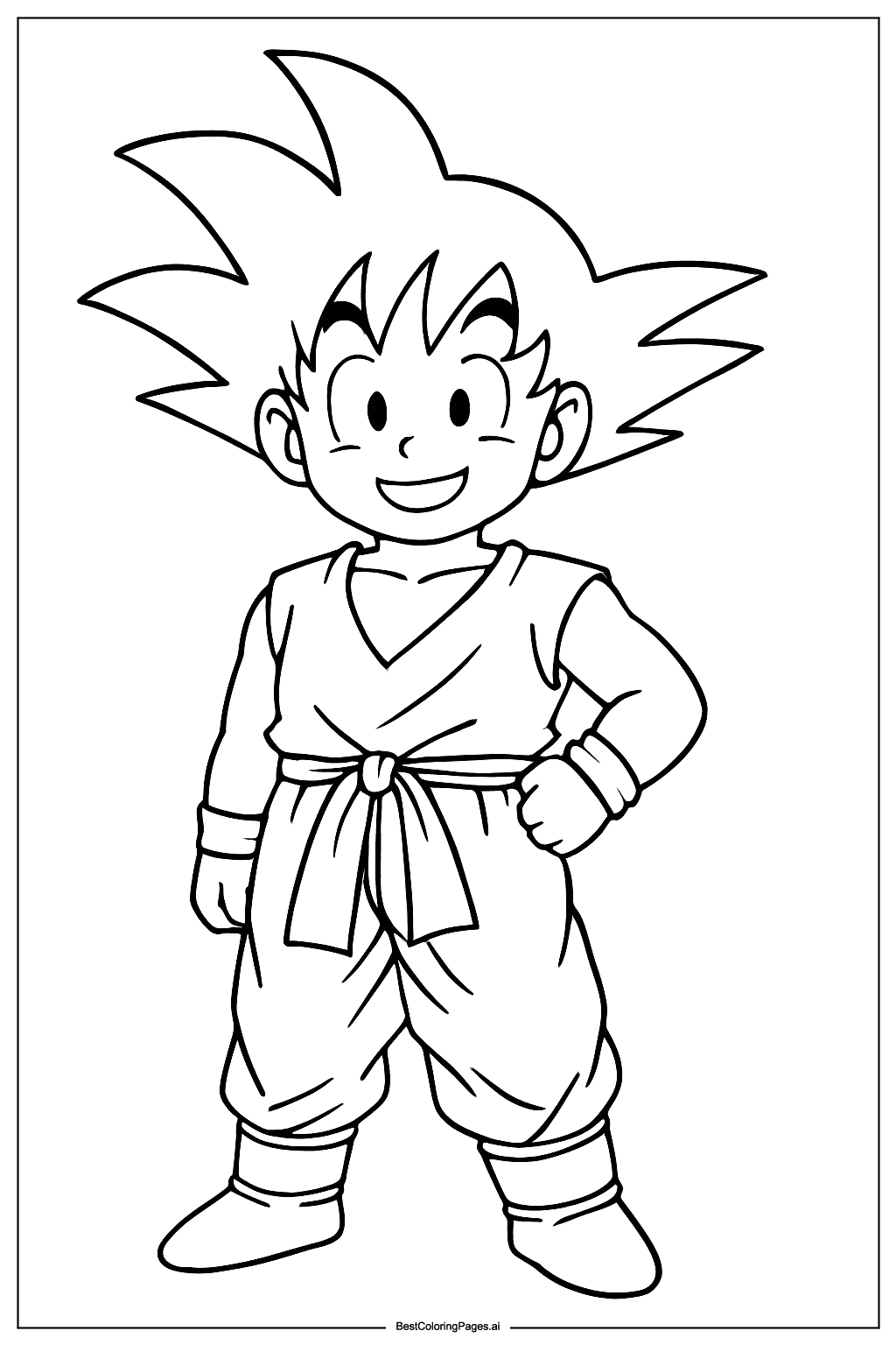 Goku smiling pose Coloring Page