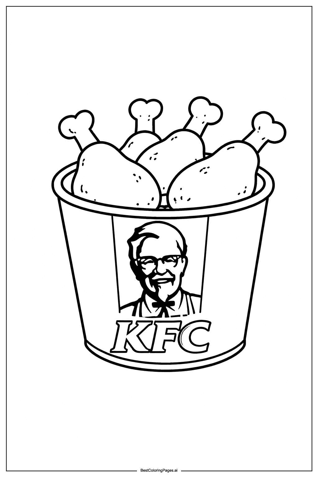 KFC bucket of chicken Coloring Page