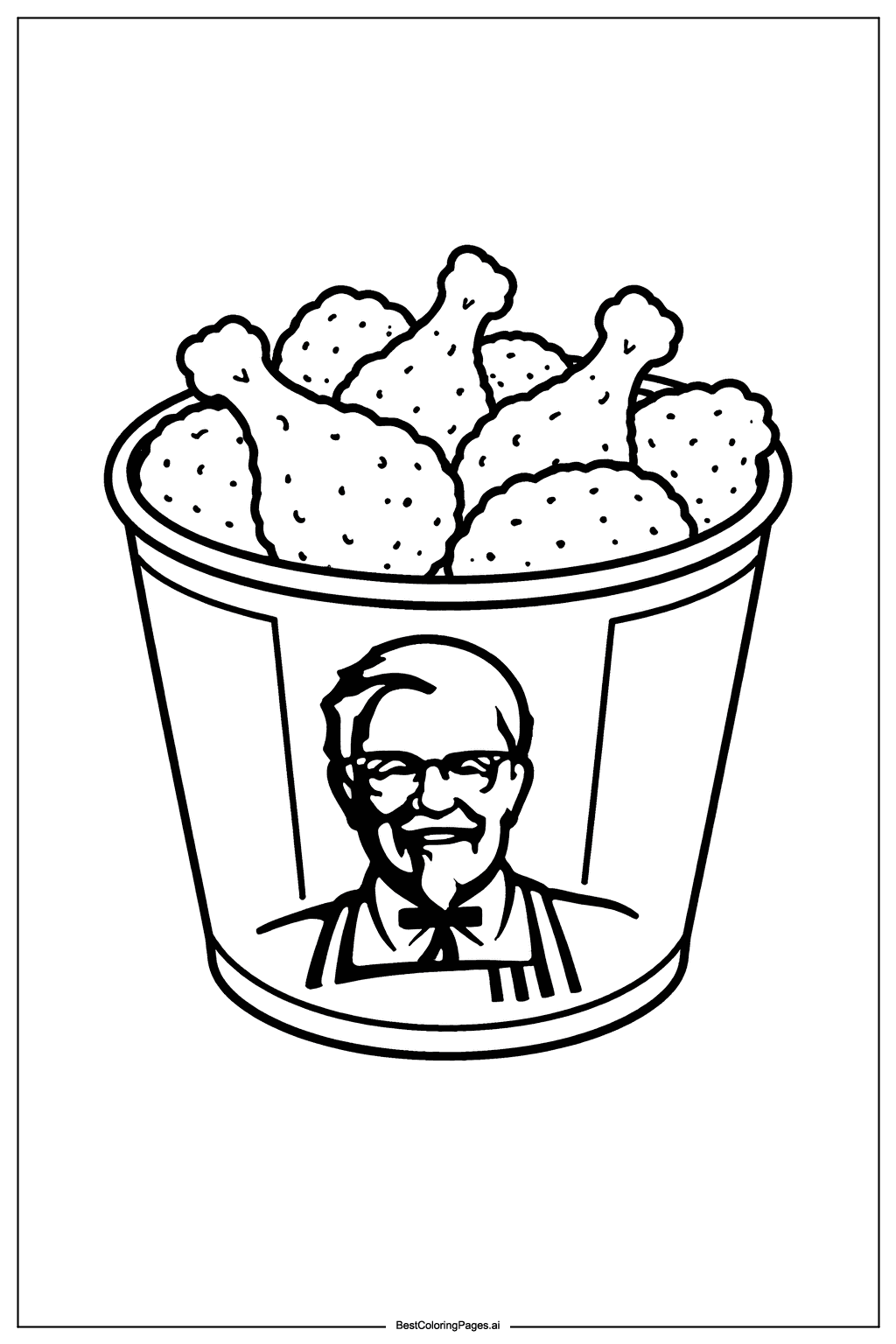 KFC bucket of chicken Coloring Page