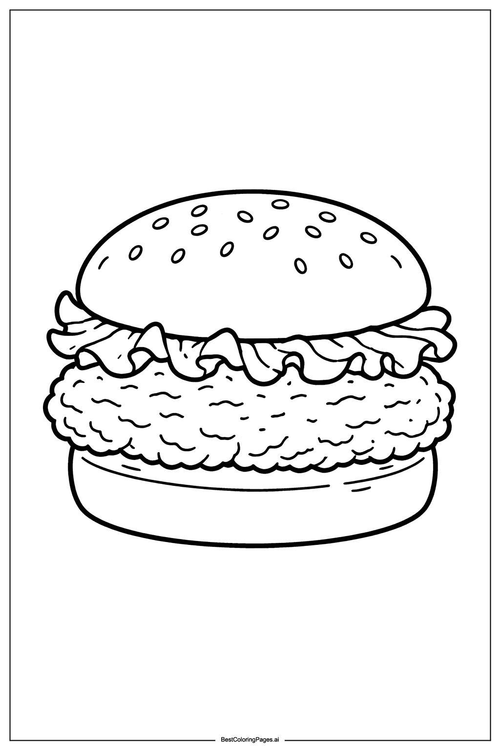 KFC burger Coloring Page