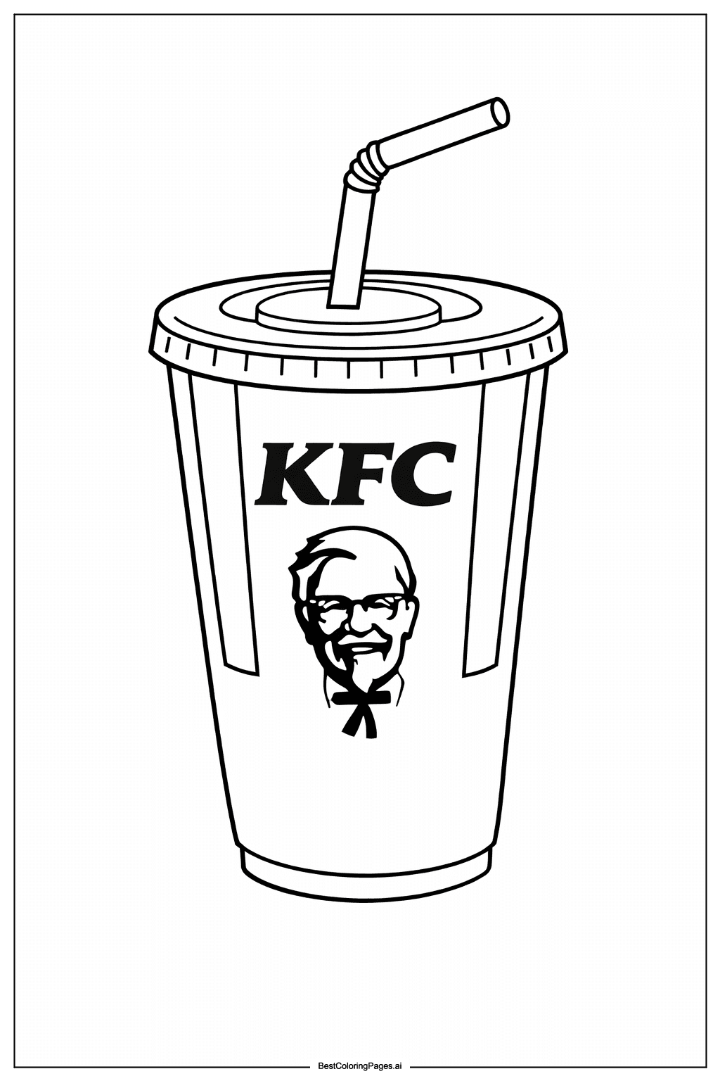 KFC drink cup Coloring Page