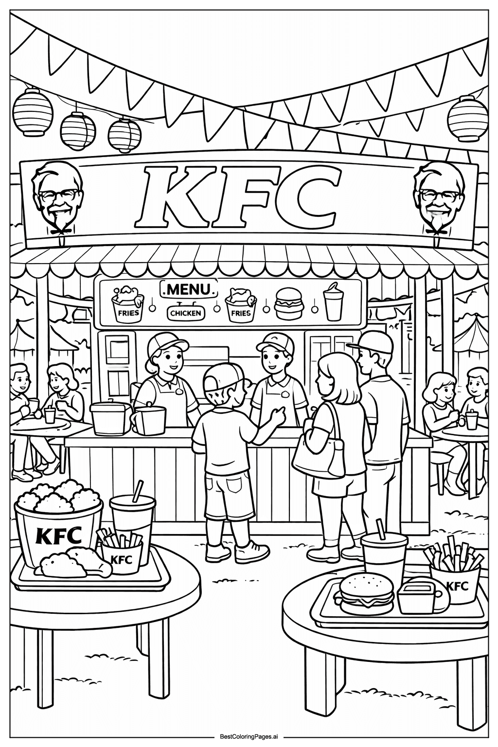 KFC food festival Coloring Page