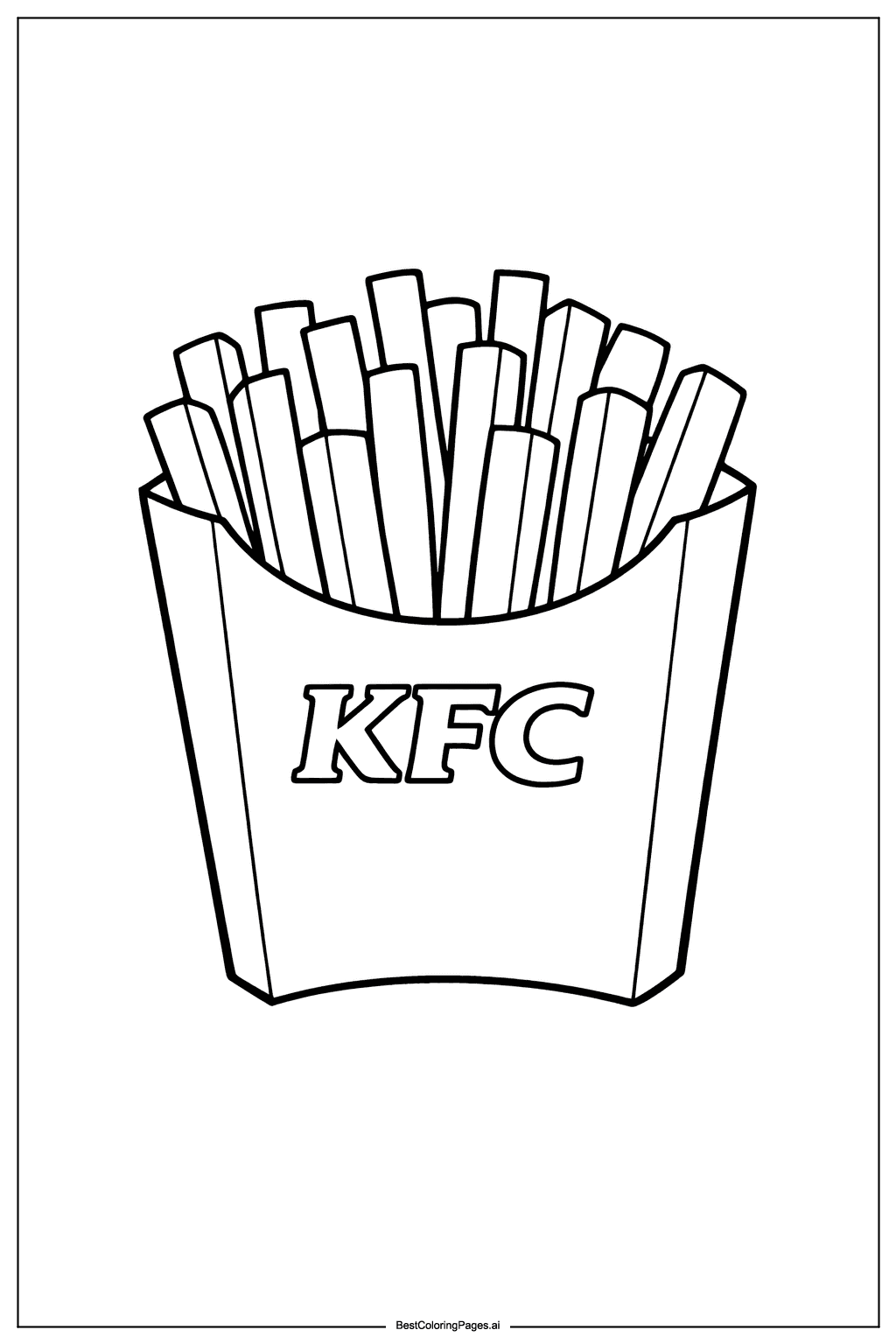 KFC fries pack Coloring Page
