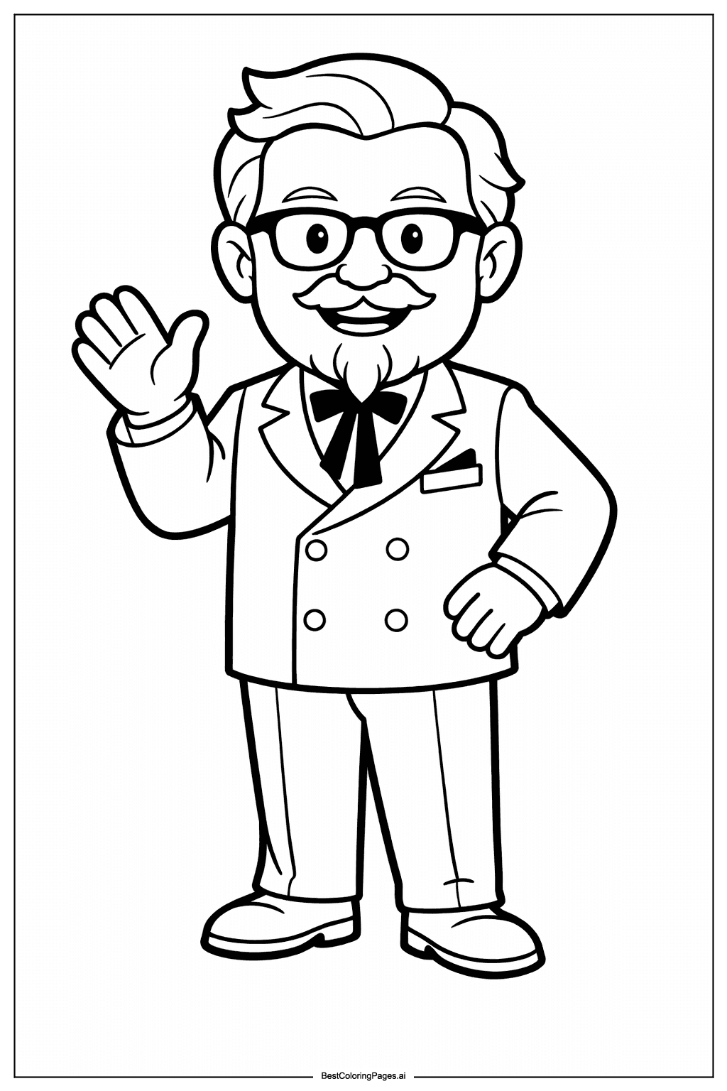 KFC smiling mascot Coloring Page