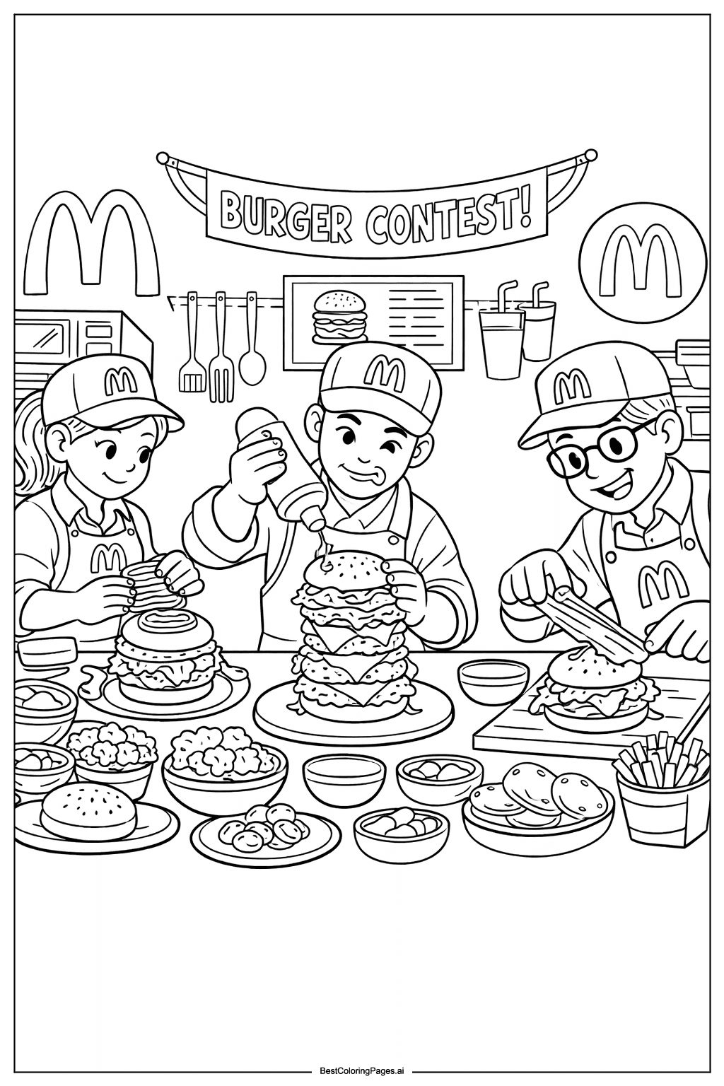 McDonald’s chef competition Coloring Page