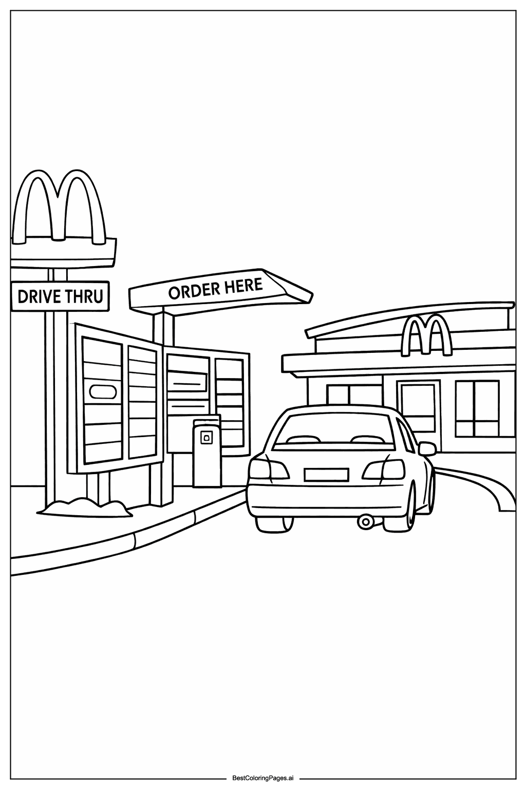 McDonald’s drive thru Coloring Page