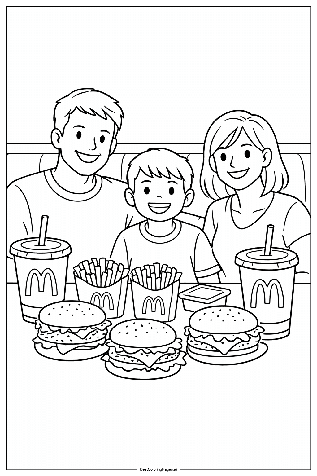 McDonald’s family meal Coloring Page