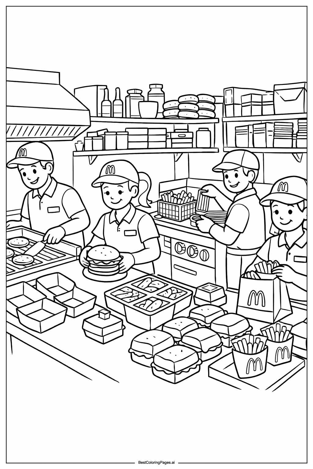 McDonald’s kitchen Coloring Page