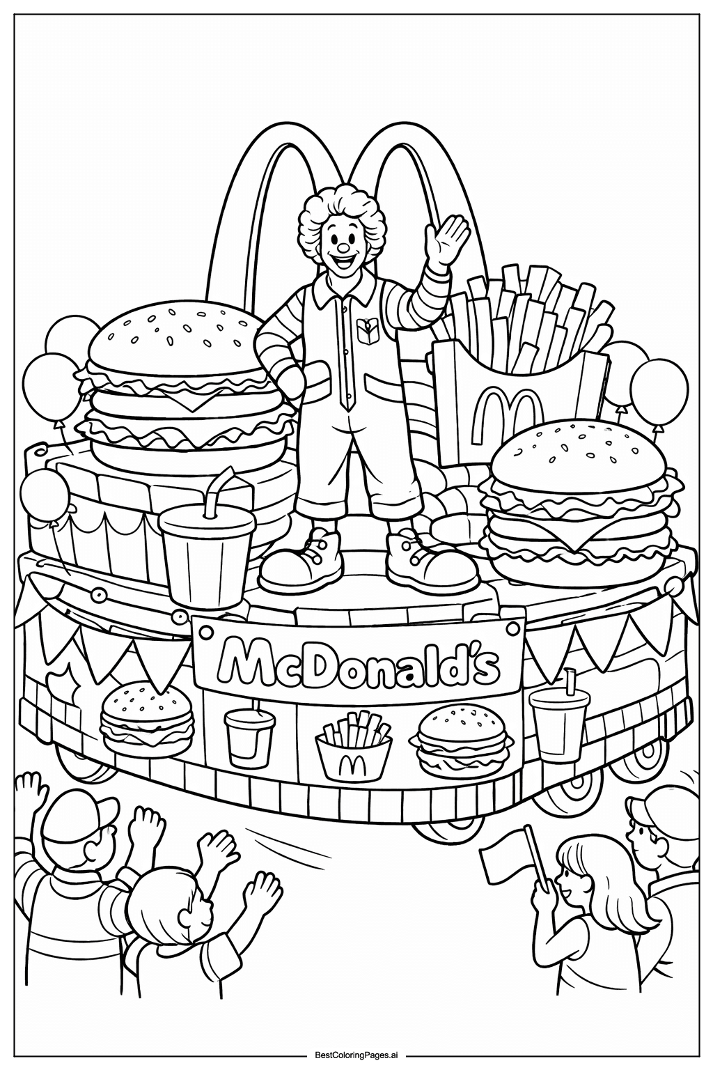 McDonald’s Parade Float Coloring Page