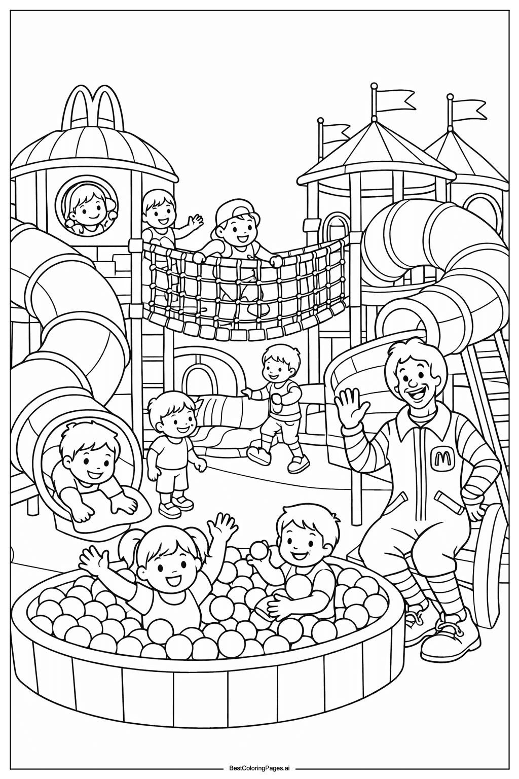 McDonald’s Playground Adventure Coloring Page