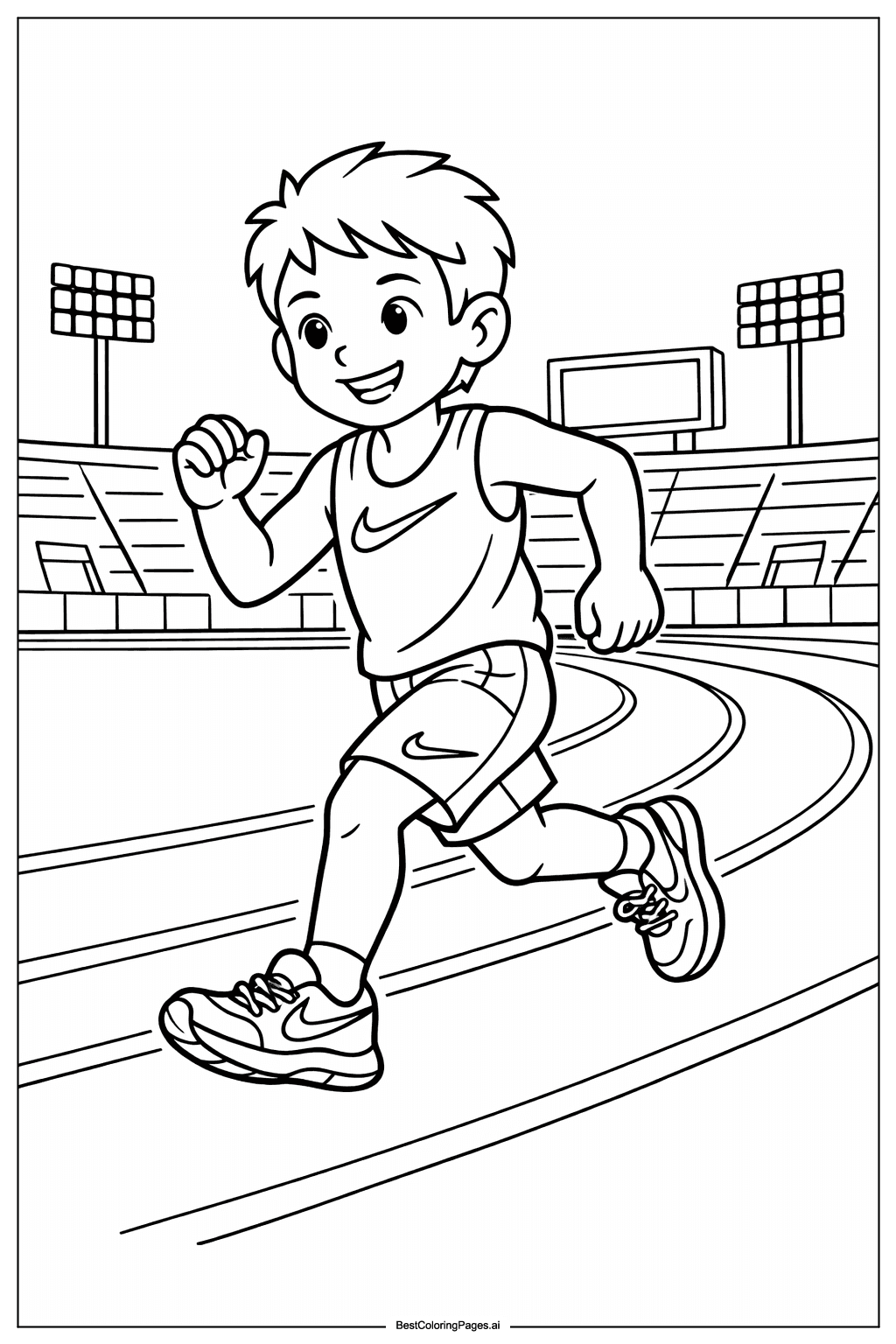 Nike athlete running Coloring Page