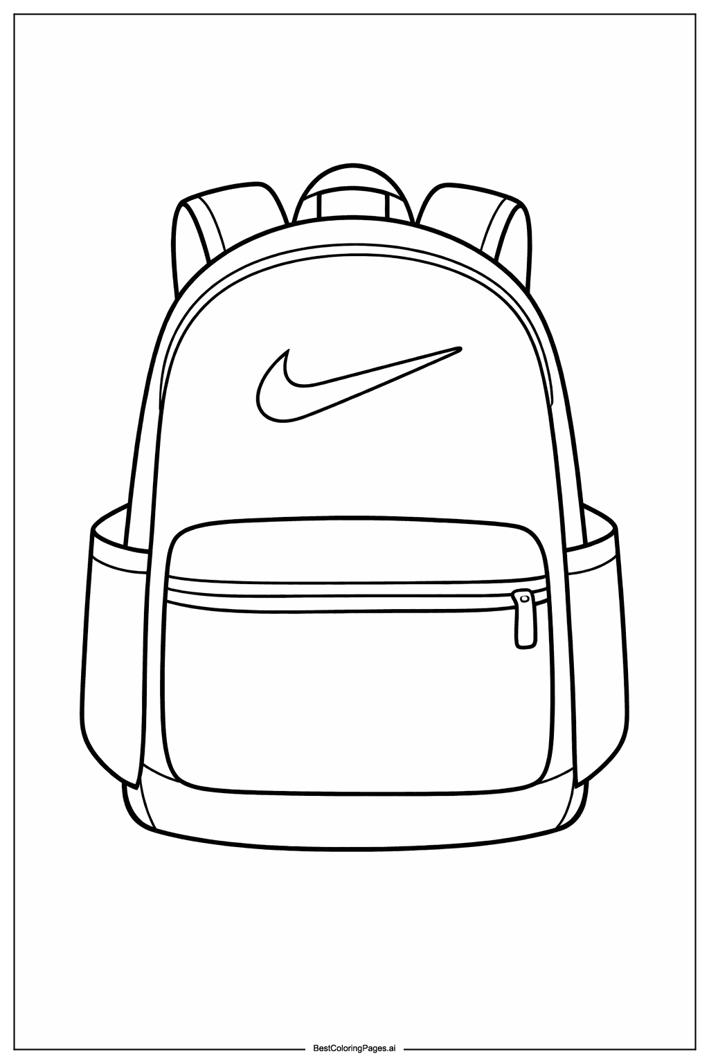 Nike backpack front view Coloring Page