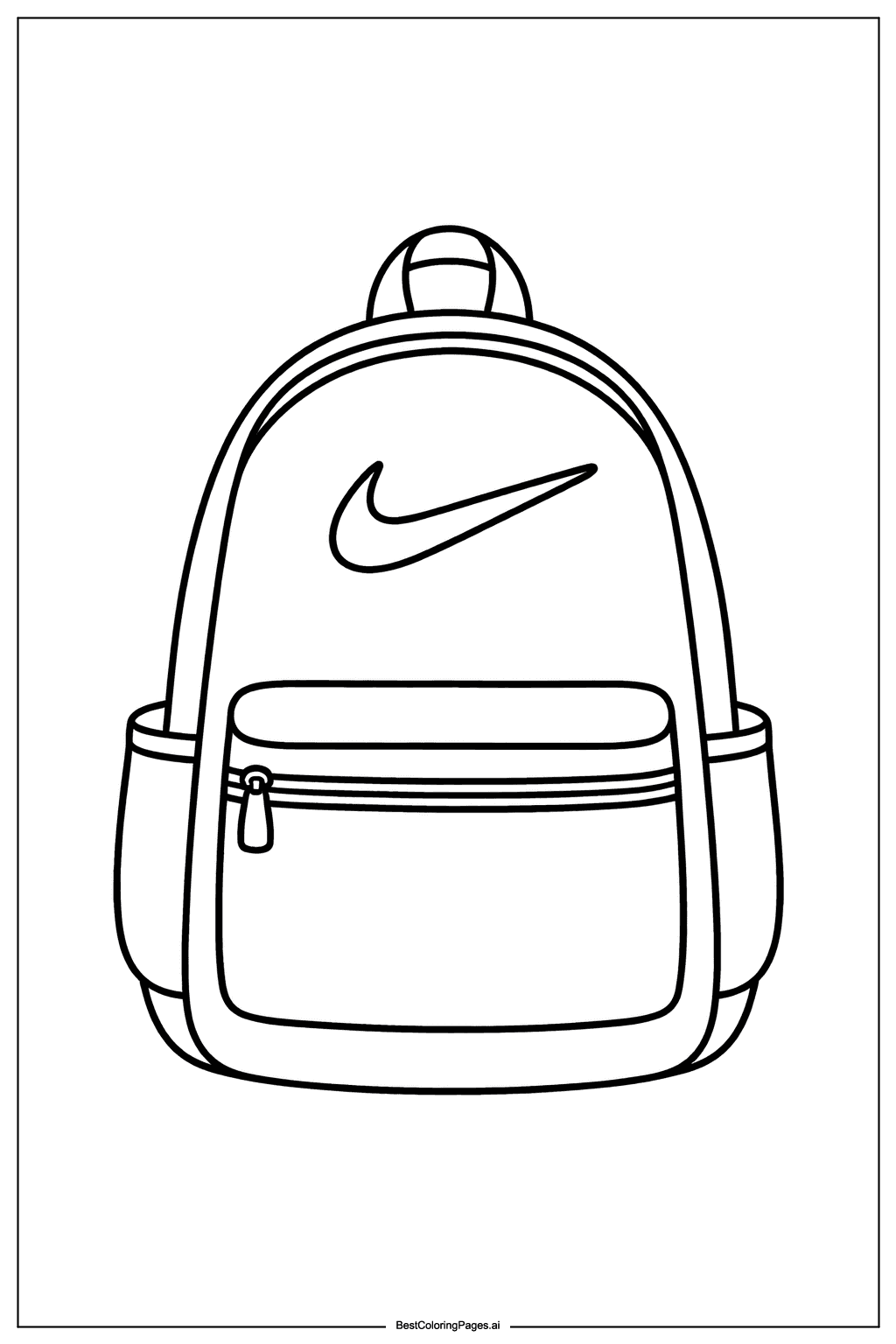 Nike backpack front view Coloring Page