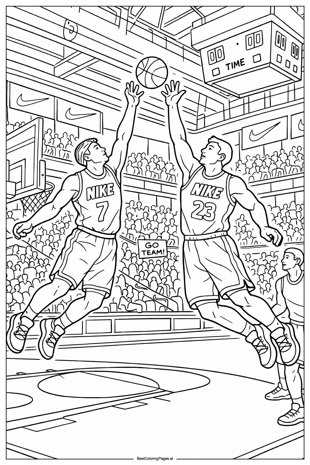 Nike basketball match Coloring Page
