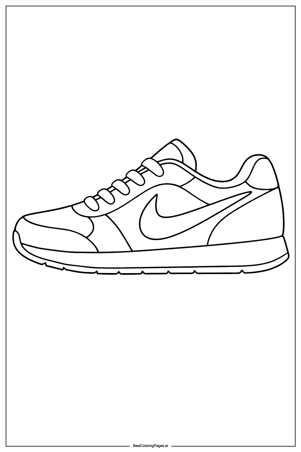 Nike shoe side view Coloring Page