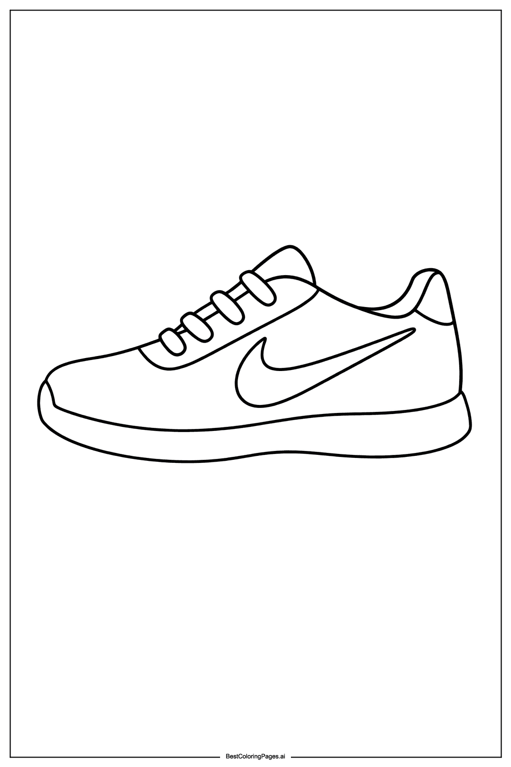 Nike shoe side view Coloring Page