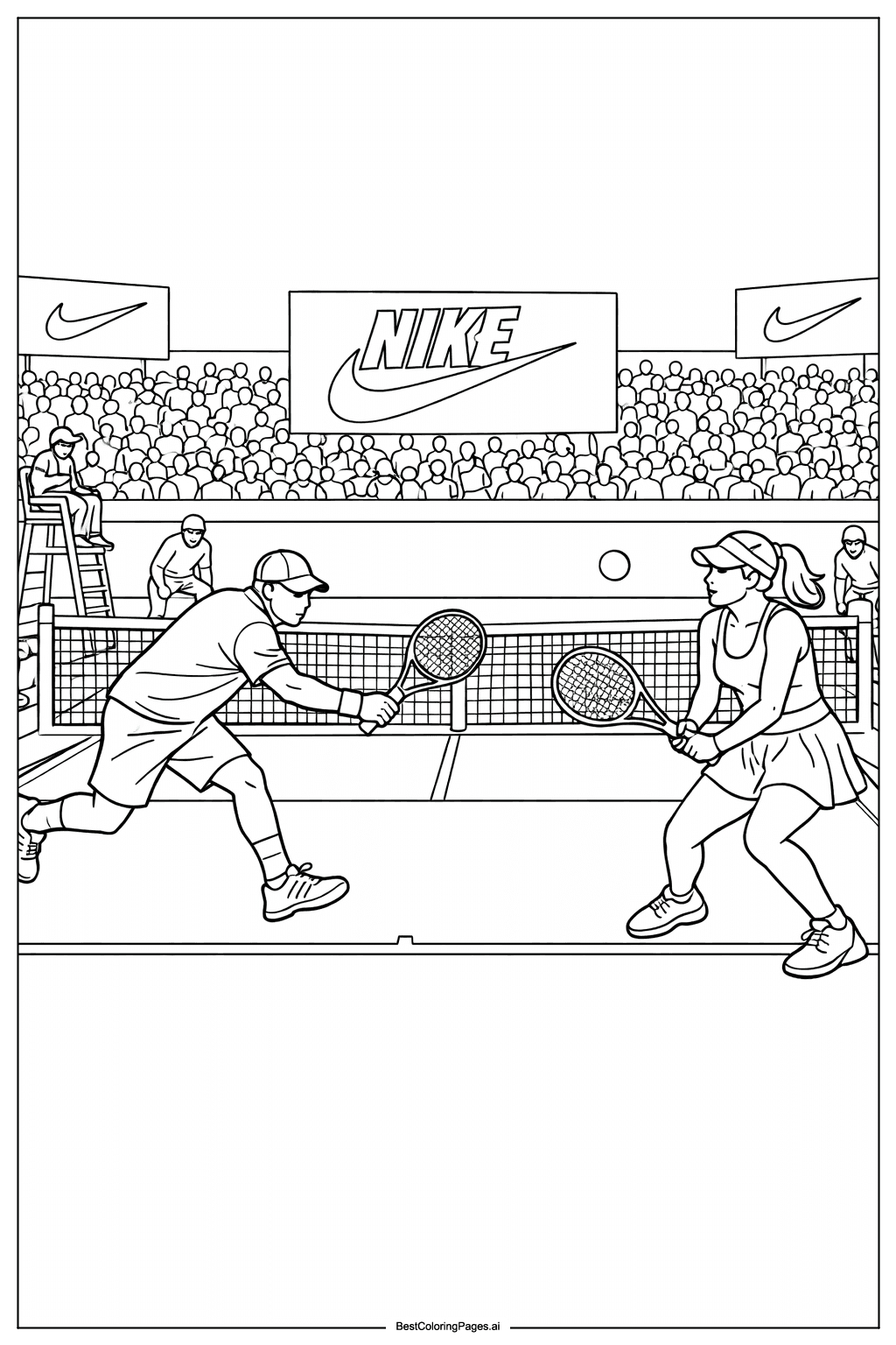 Nike tennis match Coloring Page