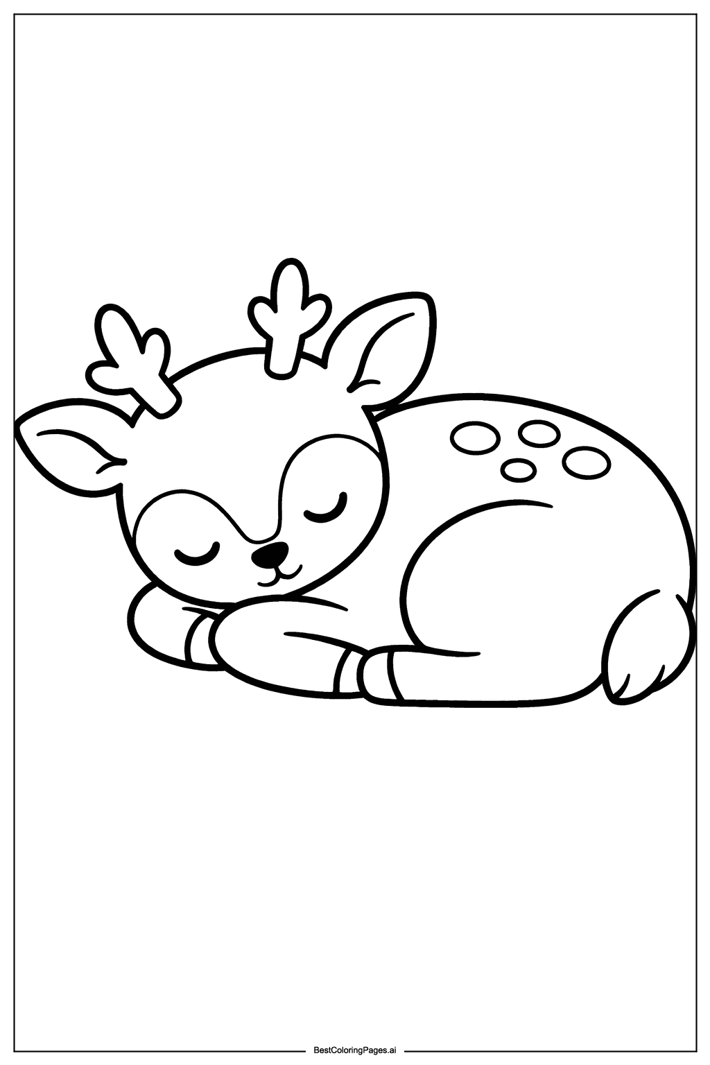 Desenhos de Cervo Adormecido para Colorir