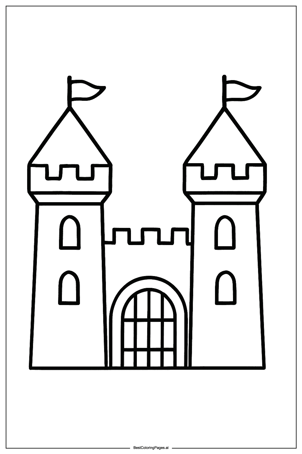 Small medieval castle Coloring Page