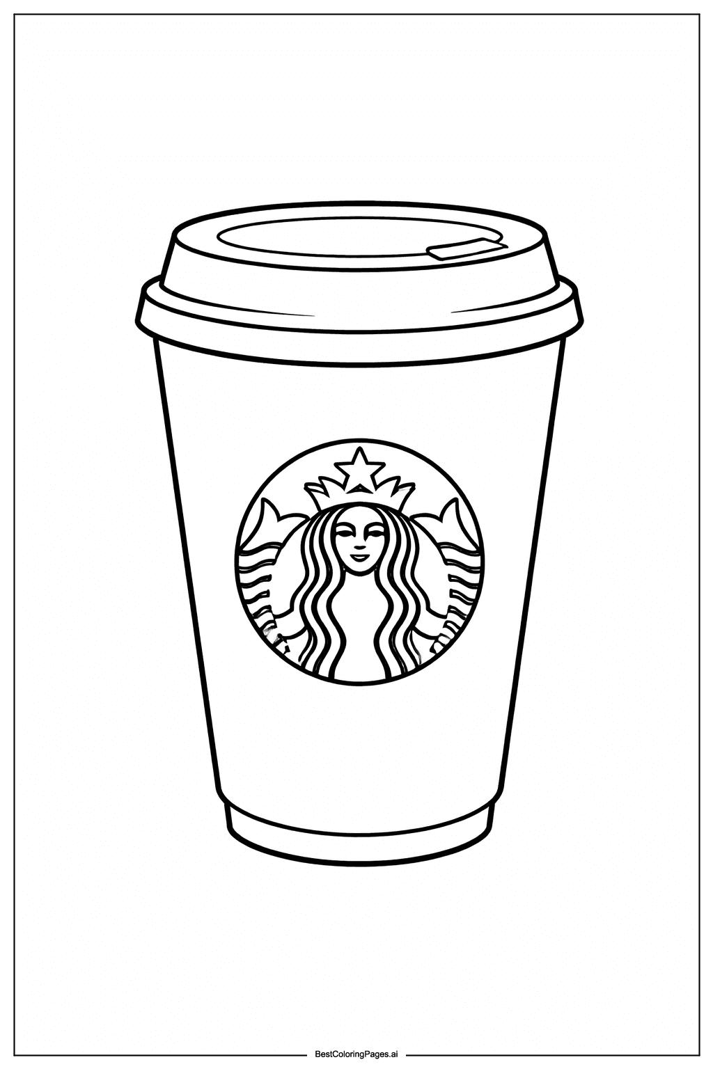 Tranh tô màu Ly cà phê Starbucks