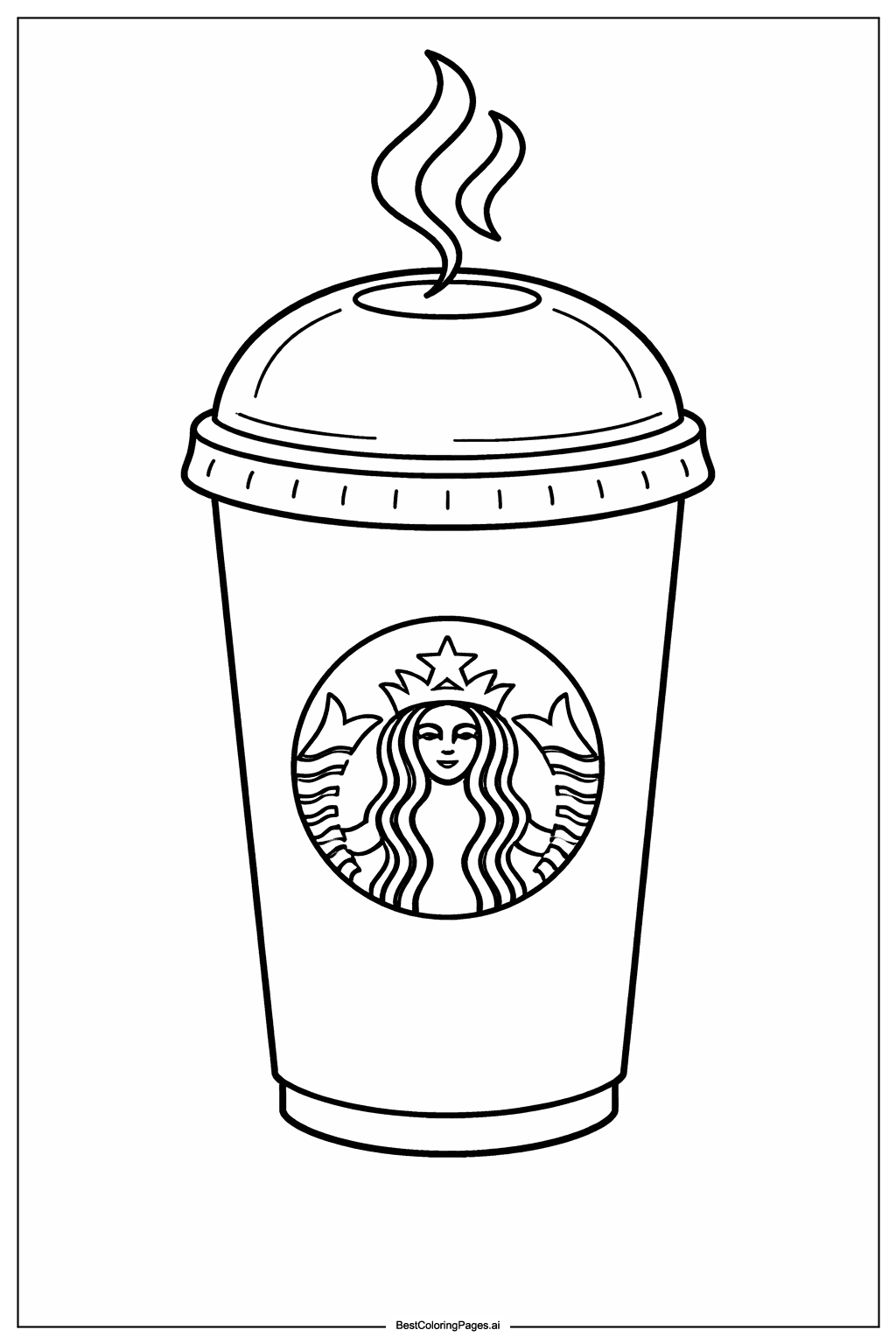 Tranh tô màu Ly Đồ Uống Nóng Starbucks