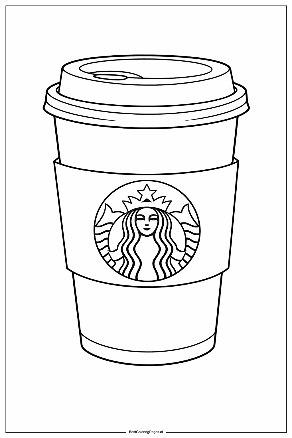 Tranh tô màu Ly giấy Starbucks