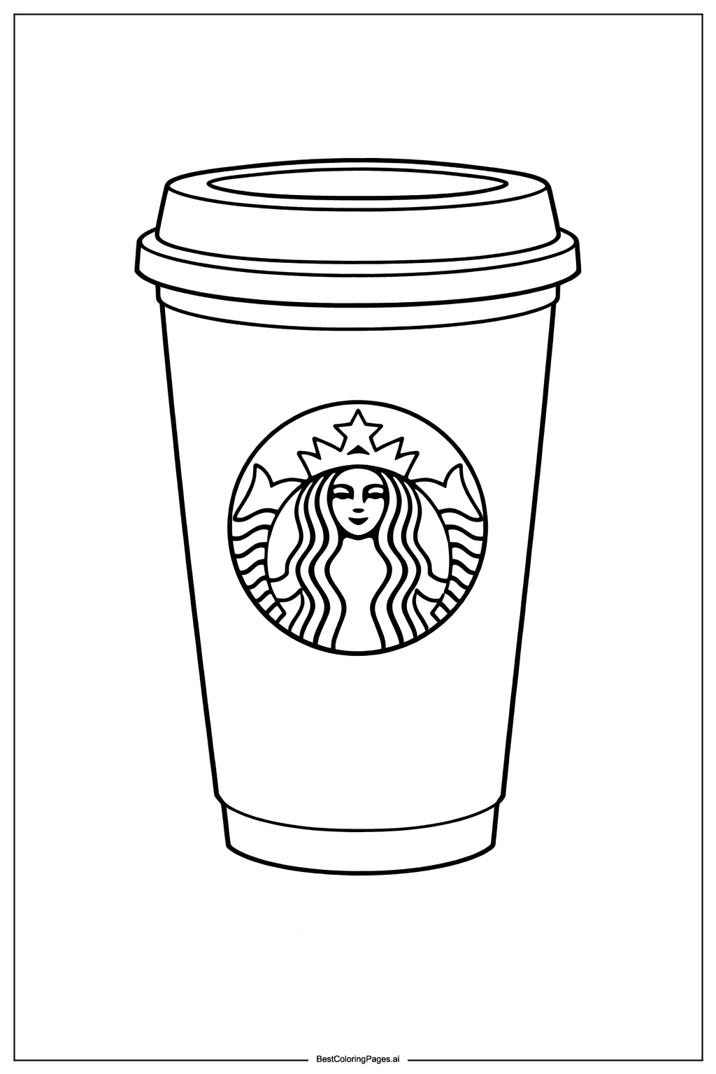 Tranh tô màu Ly tái sử dụng Starbucks