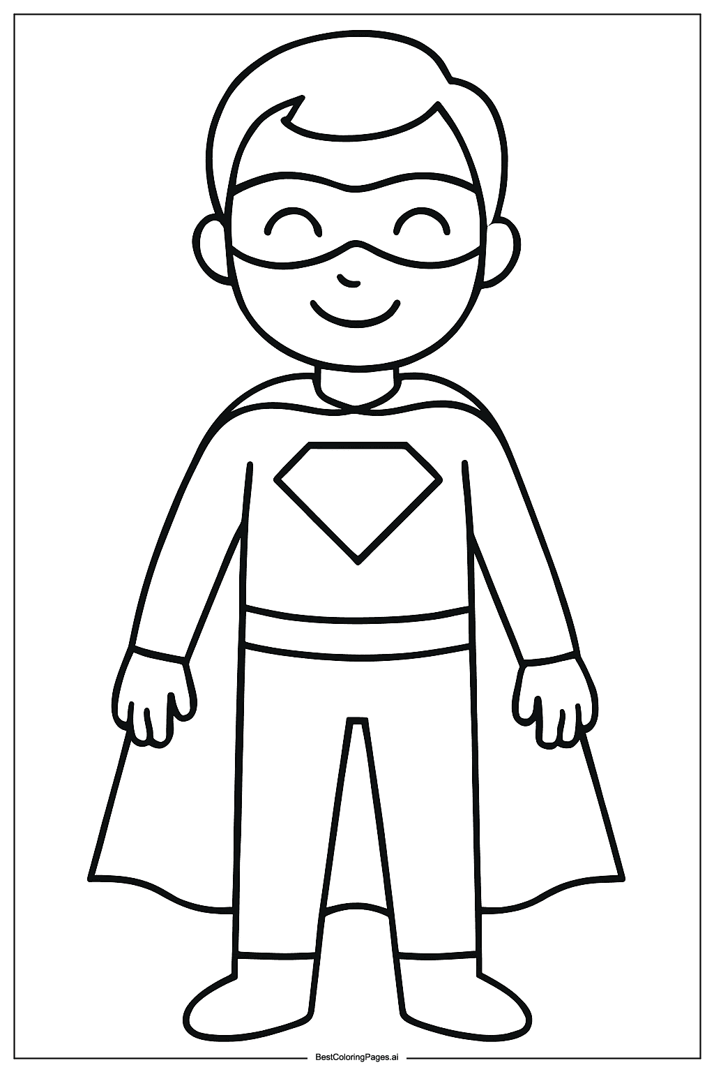 Superhero smiling Coloring Page