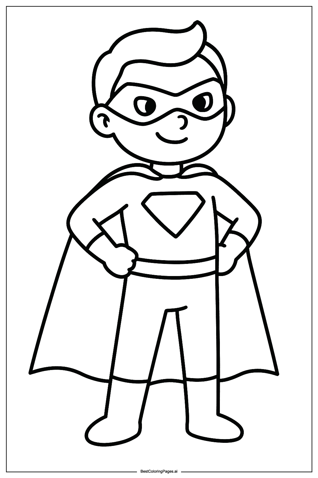 Superhero standing tall Coloring Page