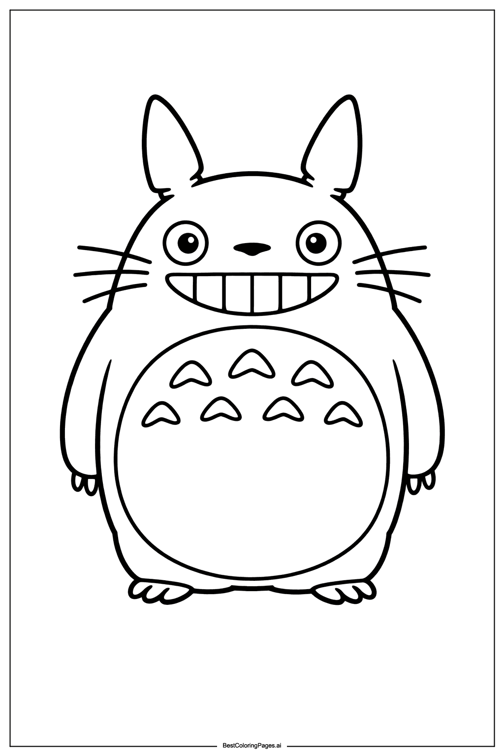 Totoro smiling Coloring Page