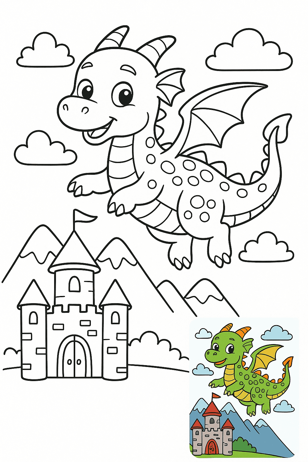 ドラゴン のぬりえ