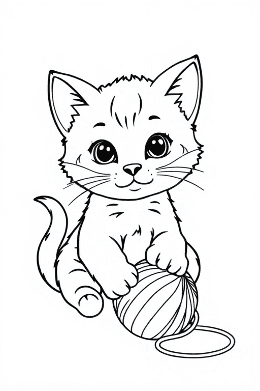 Gambar Mewarnai anak kucing