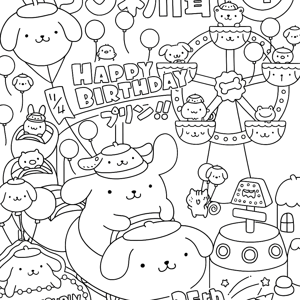 Pom Pom Purin Coloring Pages