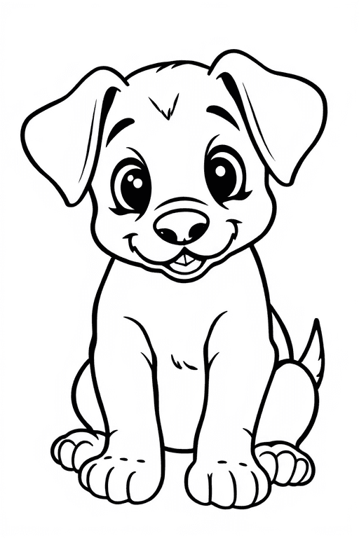 Gambar Mewarnai anak anjing