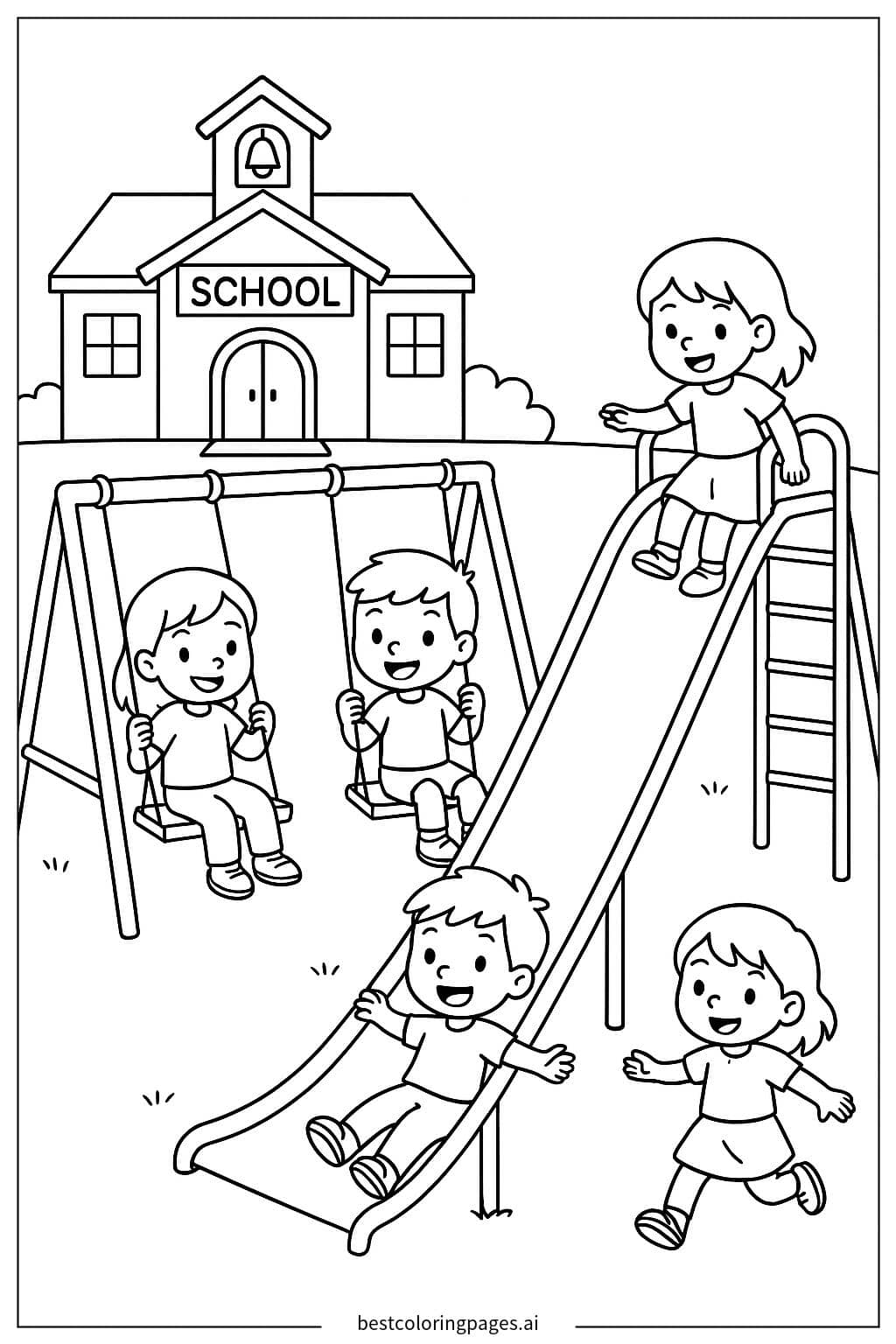 学校 涂色页