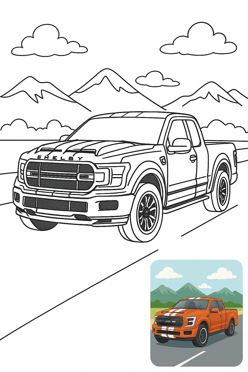 Shelby卡车 涂色页