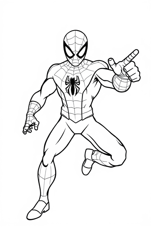 スパイダーマン のぬりえ