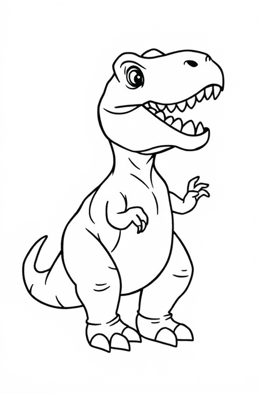 Gambar Mewarnai dinosaurus T-Rex