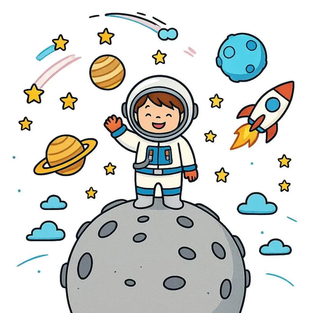Astronaut coloring page for kids