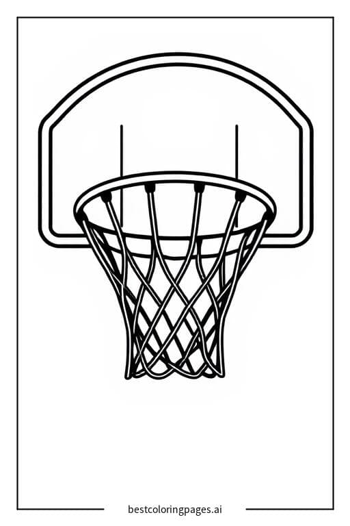 Exciting Basketball Hoop Coloring Page