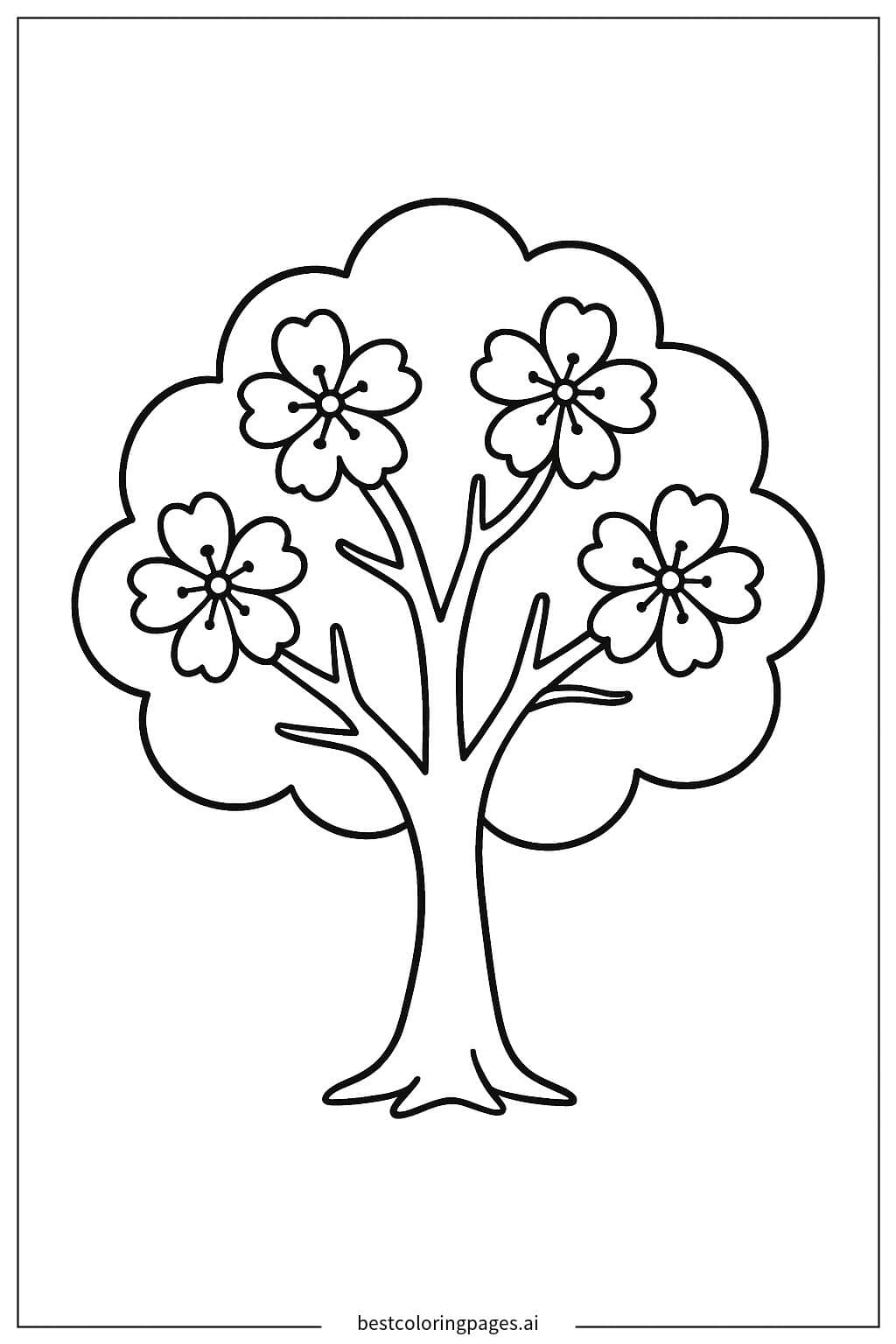 Uma cerejeira florescendo