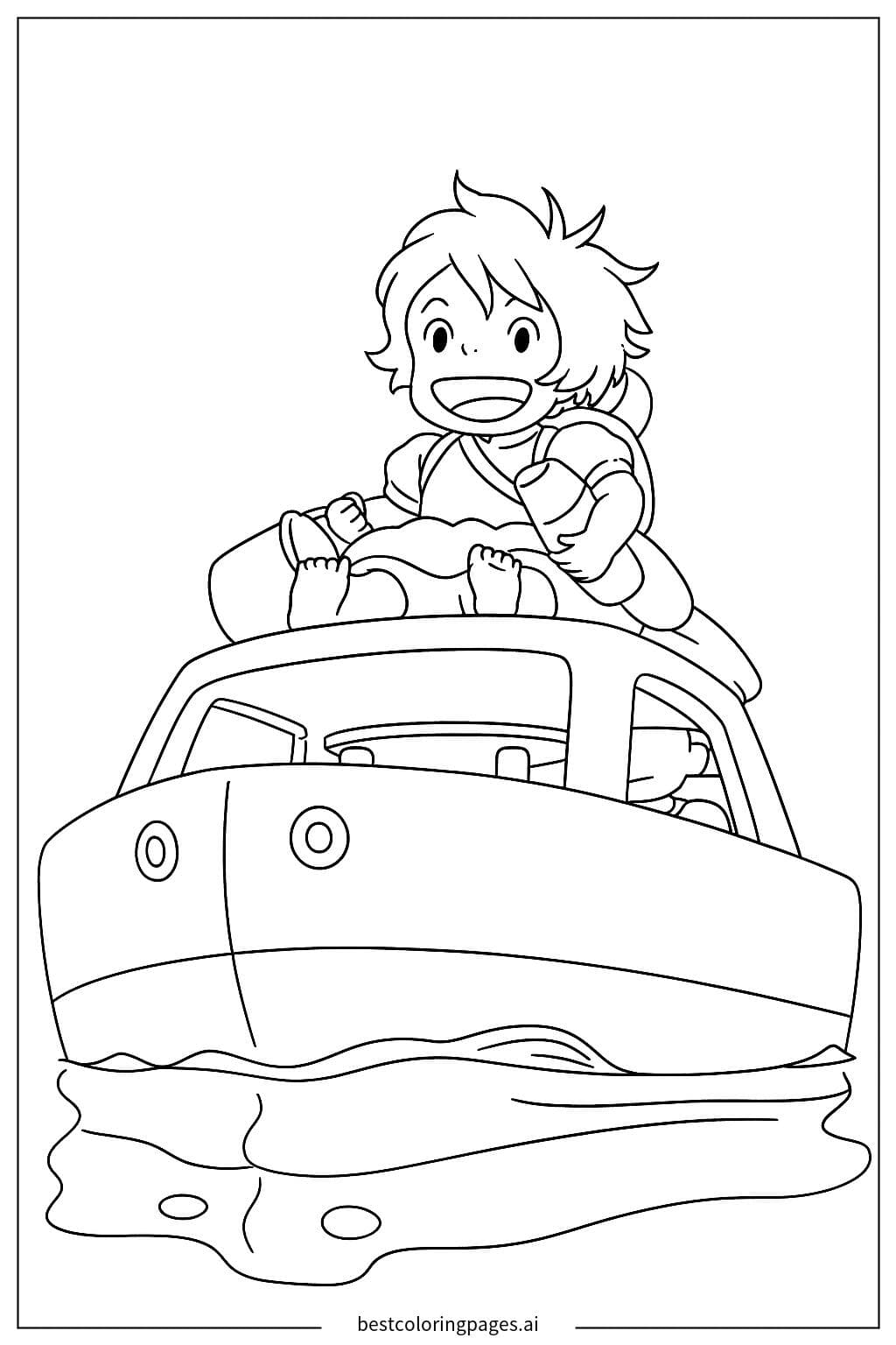 A Boy Enjoying a Boat Adventure
