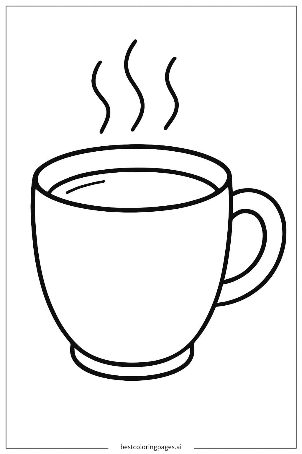A Cup of Steaming Hot Chocolate Coloring Page