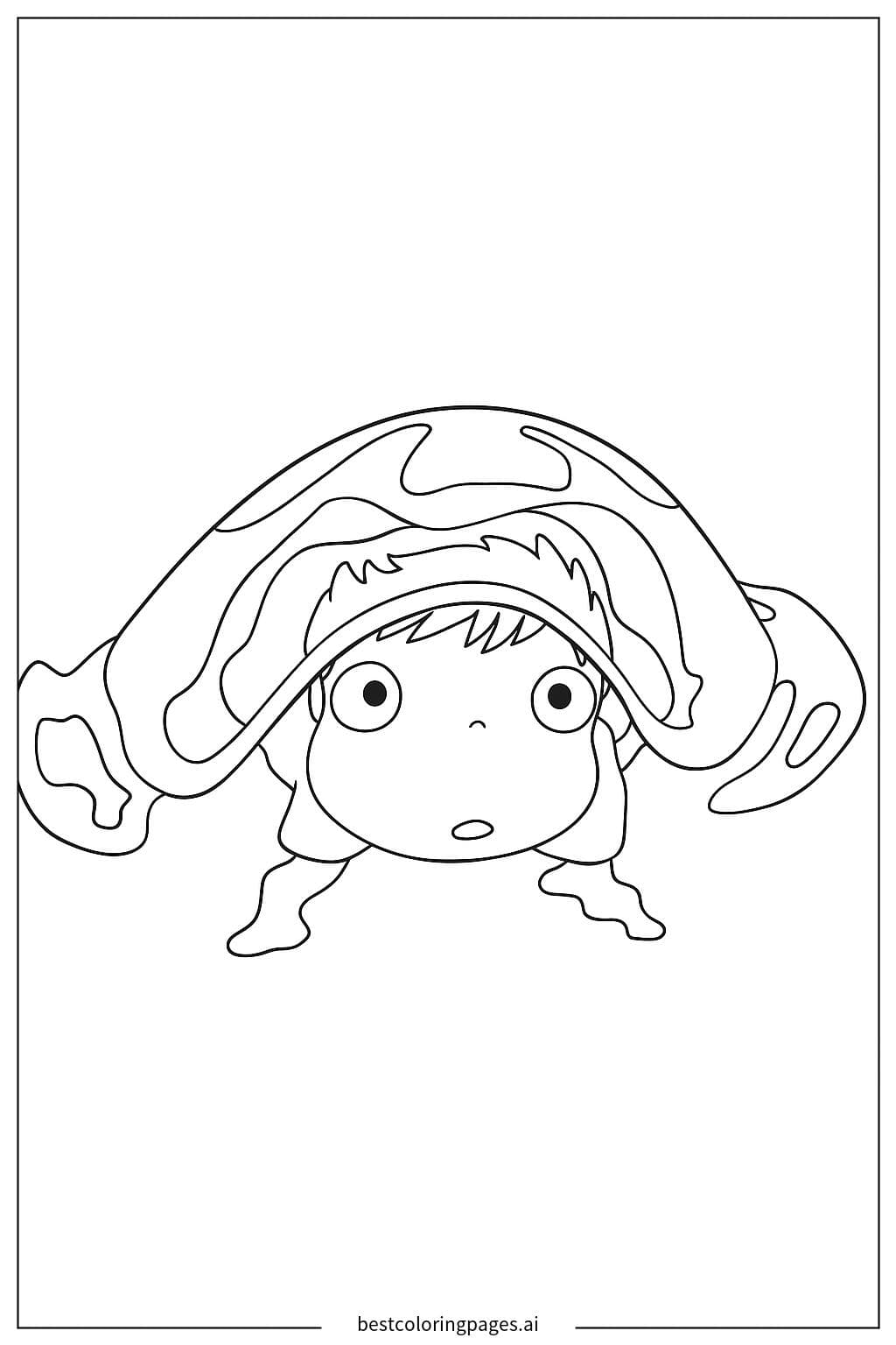 Girl Sheltered by a Turtle Shell