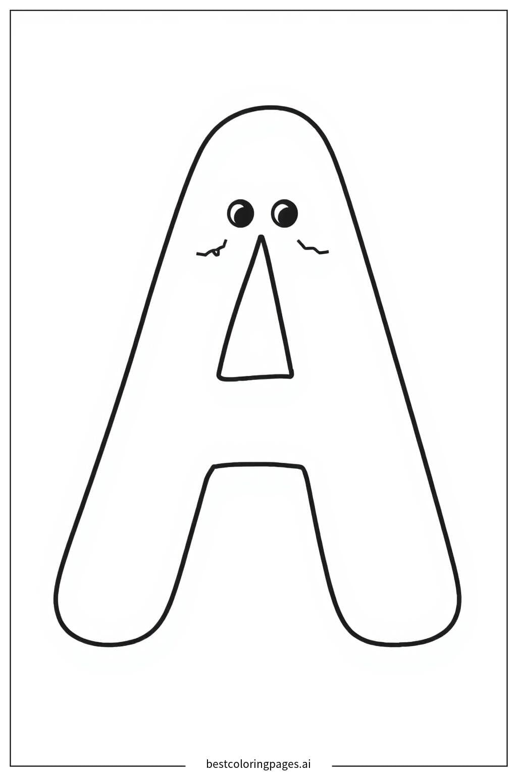 A Letter with a Happy Smiley Face Coloring Page