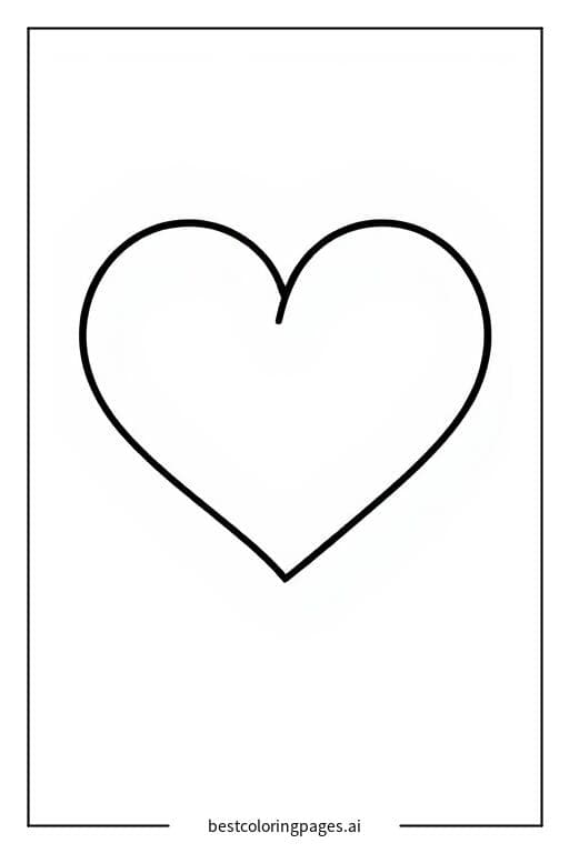 Simple Heart Coloring Page
