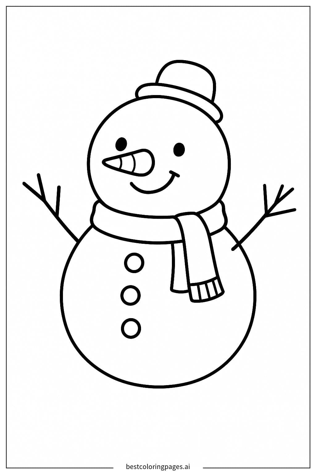 A Cheerful Snowman with a Carrot Nose