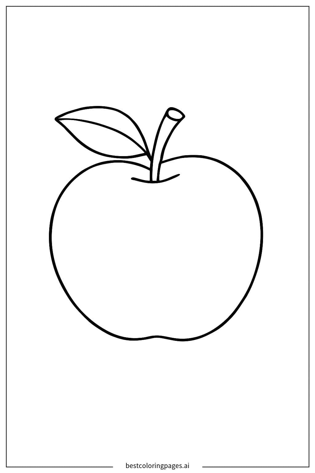 A Single Apple Coloring Page